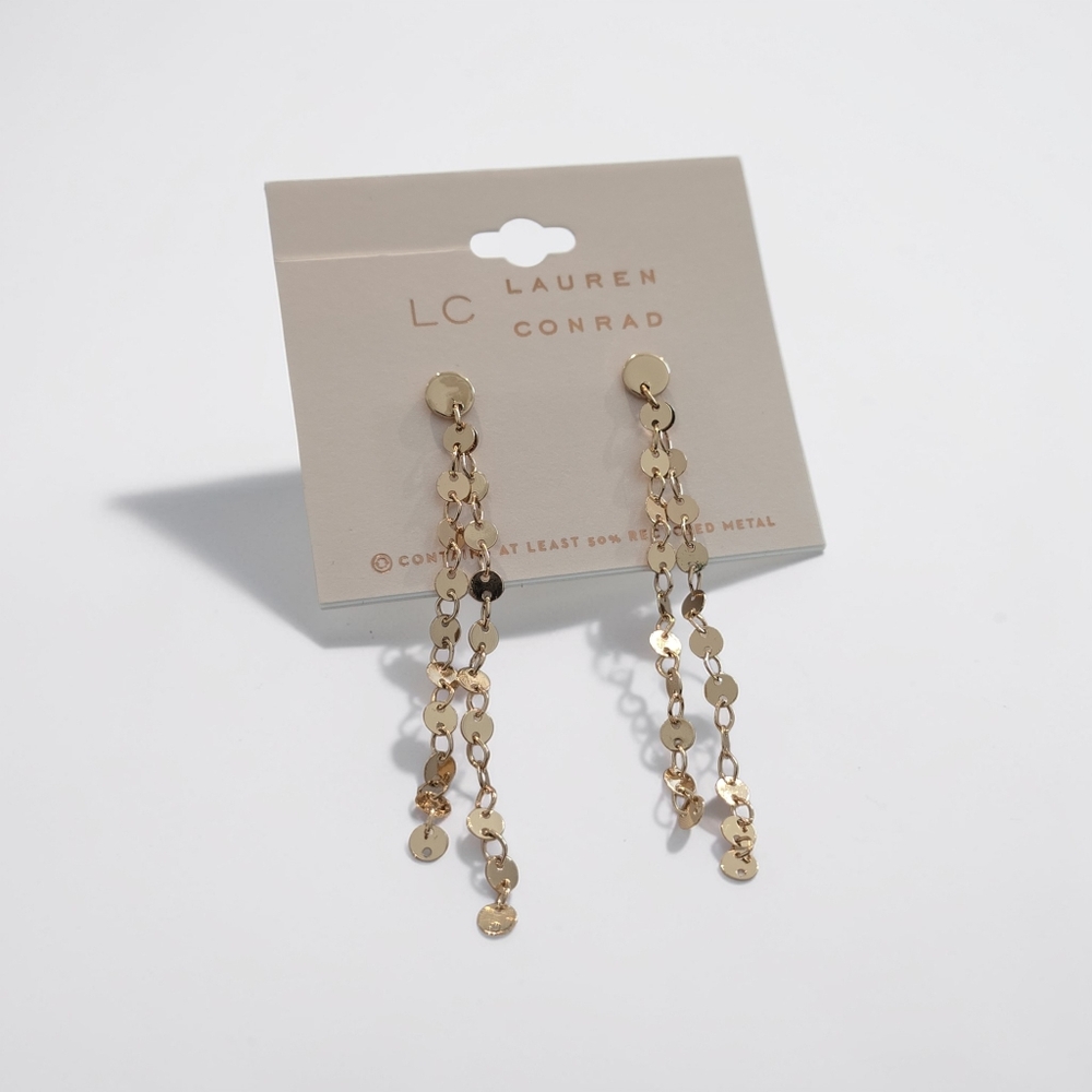 LC Lauren‎ Conrad Gold Dangle Earrings
